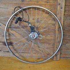 Laufrad vorn 28 x 1,75 Felge und Speichen in rostfreier Ausführung, Bremse "Shimano Typ Inter M" 
