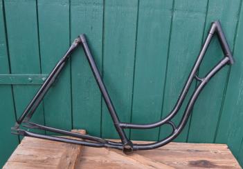 Fahrradrahmen 28 Zoll "Miele" 40/50er Jahre, Originallack schwarz, 