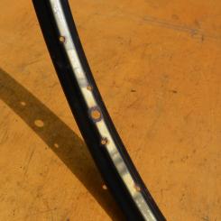 Felge 28 x 1,75 für Drahtbereifung, 36-loch, Breite 36 mm, Linierung gold geflammt/gold Patina 