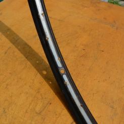 Felge 28 x 1,75 für Drahtbereifung, 36-loch, Breite 36 mm, Linierung silber/gold Patina 