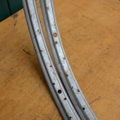 Felgensatz 26 x 1,75, für Ballonrad und Frühe Mopeds, Breite 38 mm, 36-loch, silber überstrichen 
