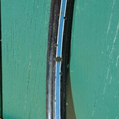 Felge 26 x 1,75, für Drahtbereifung, 36-loch, schwarz, Linierung blau/weiß 