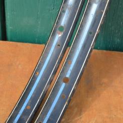 Wulstfelgensatz 26 x 1 ½, 36-loch, Breite 33 mm, schwarz, Linierung blau/weiß, 