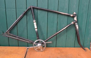 Fahrradrahmen "NSU", 28 Zoll, Herrenausführung, Rahmenhöhe 56 cm, Rahmennummer 050XXX, Originales Tretlager, 50/60er Jahre 