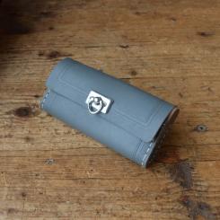 Werkzeugtasche, Leder, grau, Maße ca. 150x75x27 mm 