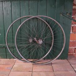 Laufradsatz 28 Zoll, "Schürmann" Felgen verchromt mit Patina, 60/70er Jahre 