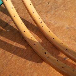 Holzfelgensatz 26 Zoll für Schlauchreifen, Saalsport, Breite 32 mm 