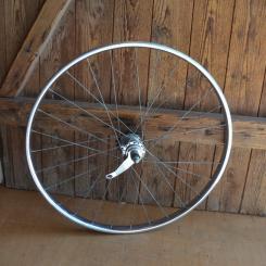 Laufrad 24 x 1,75 verchromt mit Patina, Nabe Jet, 60/70er NOS 