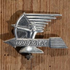 Schutzblechfigur "SUDBRACK", Alu Druckguss, orig. Altbestand 