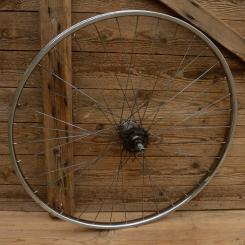 Hinterrad 28" x 1 5/8, (622x18), Chrom, Breite 26 mm,  36-Loch, Stahl verchromt 