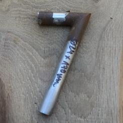 Winkelsattelstütze, Durchmesser: 24 mm, Länge: 170 mm, gebraucht, orig. 10-40er Jahre, Zustand siehe Bilder. 