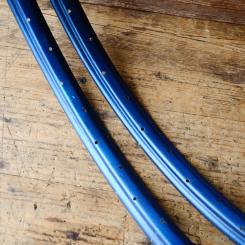 Felgensatz 26 x 1,75 blau überlackiert, für frühes 50er Jahre Moped, Breite 37 mm 