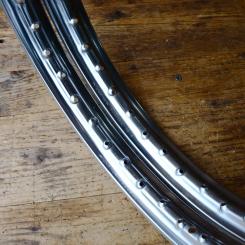 Felgensatz "Silverseal" 1.2 x 16, verchromt, Breite 44 mm, Bohrdurchmesser 5,2 mm, NOS 