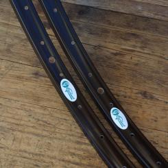 Felgensatz f. Drahtbereifung "Grünert", ALU, ETRTO 22-622, Dunkelbraun, Breite 27,6 mm 