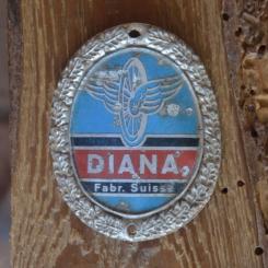 Steuerkopfschild DIANA, Schweiz, Originalschild aus Sammlungsbestand 