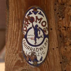 Steuerkopfschild DROMOS, Leipzig, Originalschild aus Sammlungsbestand 