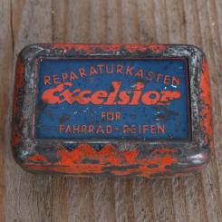 Flickzeug Blechdose "EXCELSIOR" orig. 30 er Jahre, 59 x 39 x 19 mm, ohne Inhalt 