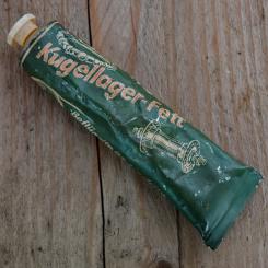 Metalltube "ATLANTIC KUGELLAGER-FETT" orig. 50 er Jahre, 122 x 39 x 25 mm, mit viel Restinhalt 