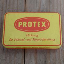 Flickzeug Blechdose "PROTEX" orig. 50 er Jahre, 82 x 52 x 17 mm, ohne Inhalt 