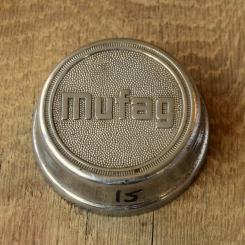 Fahrrad/Moped Klingel Deckel " MUFAG", orig. 50er Jahre, verchromt, ohne Unterteil, ggf. Gebrauchsspuren, siehe Bilder 