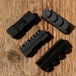 Bremsklötze für Rennradklassiker / Sportrad,  orig. Satz 4 Stück, schwarz, ca. 35,5 x 11 mm 