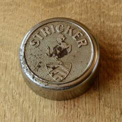 Fahrrad/Moped Klingel Deckel "STRICKER", orig. 30er Jahre, verchromt, ohne Unterteil, ggf. Gebrauchsspuren, siehe Bilder 