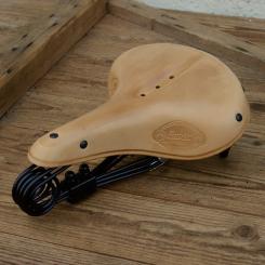 Sattel Touren Lepper "D-90", naturfarbene Kernlederdecke mit schwarzem Untergestell, Decke B=225mm L=275mm 