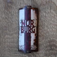 Steuerkopfschild Nürburg Kurt Fiedler Leipzig, 20-30er Jahre, Originalschild aus Sammlungsbestand 