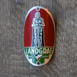 Steuerkopfschild Landgraf, 30-50er Jahre, Originalschild aus Sammlungsbestand 