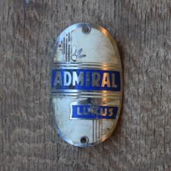 Steuerkopfschild Admiral Luxus, 30-50er Jahre, Originalschild aus Sammlungsbestand 