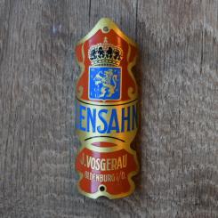 Steuerkopfschild Lensahn Oldenburg, 30-50er Jahre, Originalschild aus Sammlungsbestand 