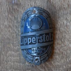 Steuerkopfschild Lipperstolz Künsting Lage, 50er Jahre, Originalschild aus Sammlungsbestand 