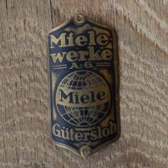Steuerkopfschild Miele, 30/50er Jahre, Originalschild aus Sammlungsbestand 