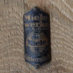 Steuerkopfschild Miele, 50er Jahre, Originalschild aus Sammlungsbestand 