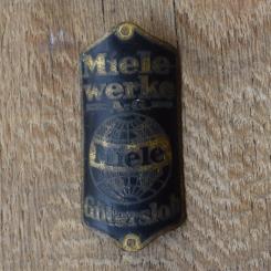 Steuerkopfschild Miele, 50er Jahre, Originalschild aus Sammlungsbestand 