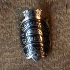 Steuerkopfschild H. Münstermann Gr. Buchholz, 30-50er Jahre, Originalschild aus Sammlungsbestand 