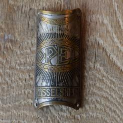 Steuerkopfschild Opel Rüsselsheim, 30er Jahre, Originalschild aus Sammlungsbestand 