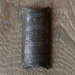 Steuerkopfschild Opel Rüsselsheim, 30er Jahre, Originalschild aus Sammlungsbestand 