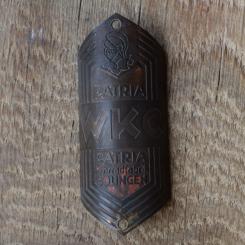 Steuerkopfschild Patria WKC, 30er Jahre, Originalschild aus Sammlungsbestand 
