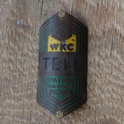 Steuerkopfschild Patria WKC Tell, 30er Jahre, Originalschild aus Sammlungsbestand 