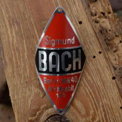 Steuerkopfschild BACH, Berlin, 30-50er Jahre, Originalschild aus Sammlungsbestand 