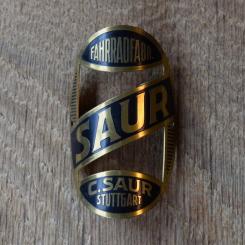 Steuerkopfschild Saur, 30-50er Jahre, Originalschild aus Sammlungsbestand 