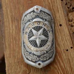 Steuerkopfschild BARONIA, 30-50er Jahre, Originalschild aus Sammlungsbestand 