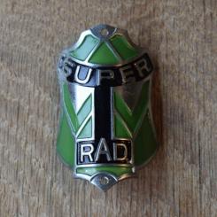 Steuerkopfschild Super Rad, 30-50er Jahre, Originalschild aus Sammlungsbestand 