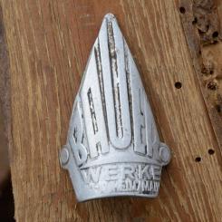 Steuerkopfschild BAUER, Klein Auheim, orig. 30er Jahre, rares, dickes Aluschild aus Sammlungsbestand 