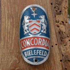 Steuerkopfschild CONCORDIA, Bielefeld, 30-50er Jahre, Originalschild aus Sammlungsbestand 