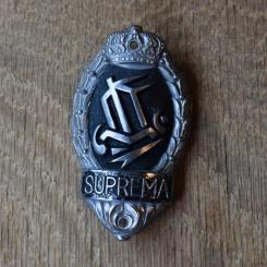 Steuerkopfschild Suprema Gussschild, 30er Jahre, Originalschild aus Sammlungsbestand 