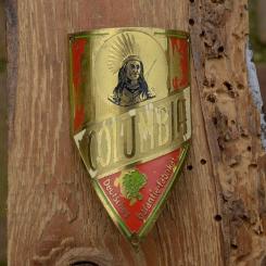 Steuerkopfschild COLUMBIA, 30-50er Jahre, Originalschild aus Sammlungsbestand 