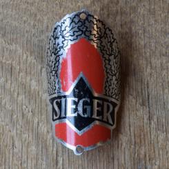 Steuerkopfschild Sieger, 50er Jahre, Originalschild aus Sammlungsbestand 