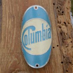 Steuerkopfschild COLUMBIA, 30-50er Jahre, Originalschild aus Sammlungsbestand 